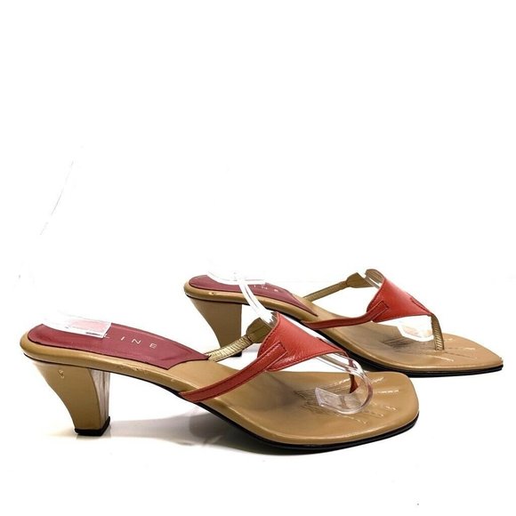 CELINE Slides Cuban Heel Thong Sandals Slip On - Picture 1 of 11